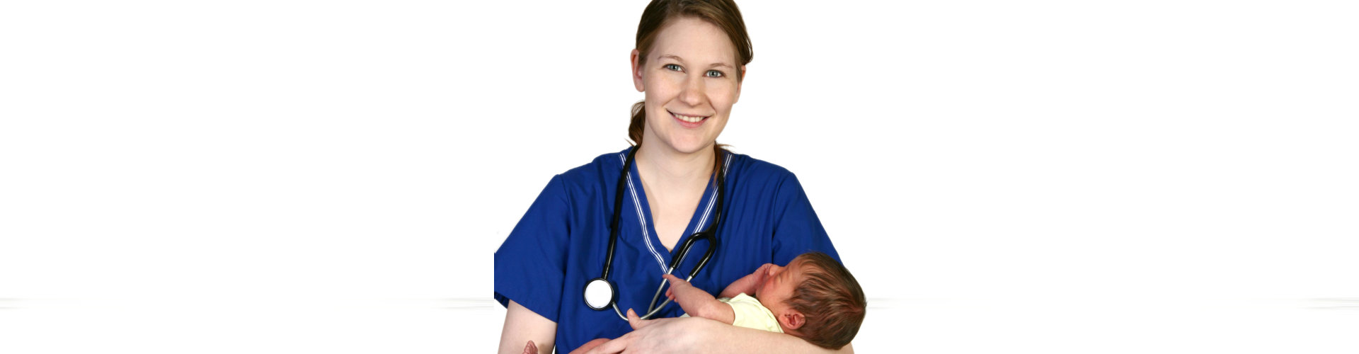 lady healthcare staff holding the newborn baby